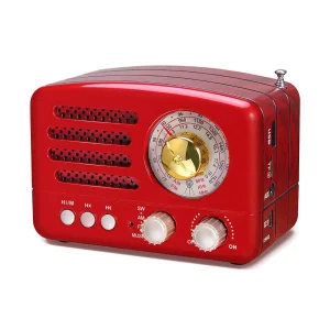 Retro Vintage Radio with Bluetooth, AM FM, Rechargeable Battery