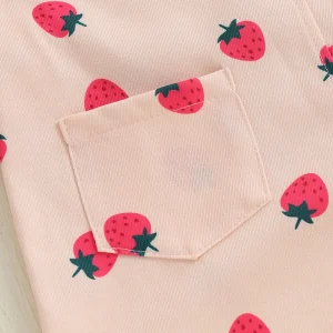 Sleeveless Jumpsuit Shorts Strawberry Print